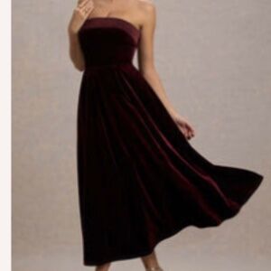 Delray | Port Velvet bandeau Midi Dress